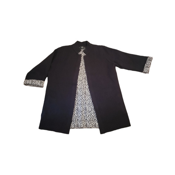Tahari Open Front Cardigan Sweater Hip Length Size M - Picture 4 of 10